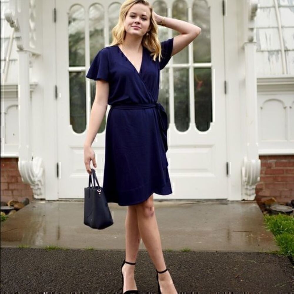 Draper James Navy Blue Wrap Dress